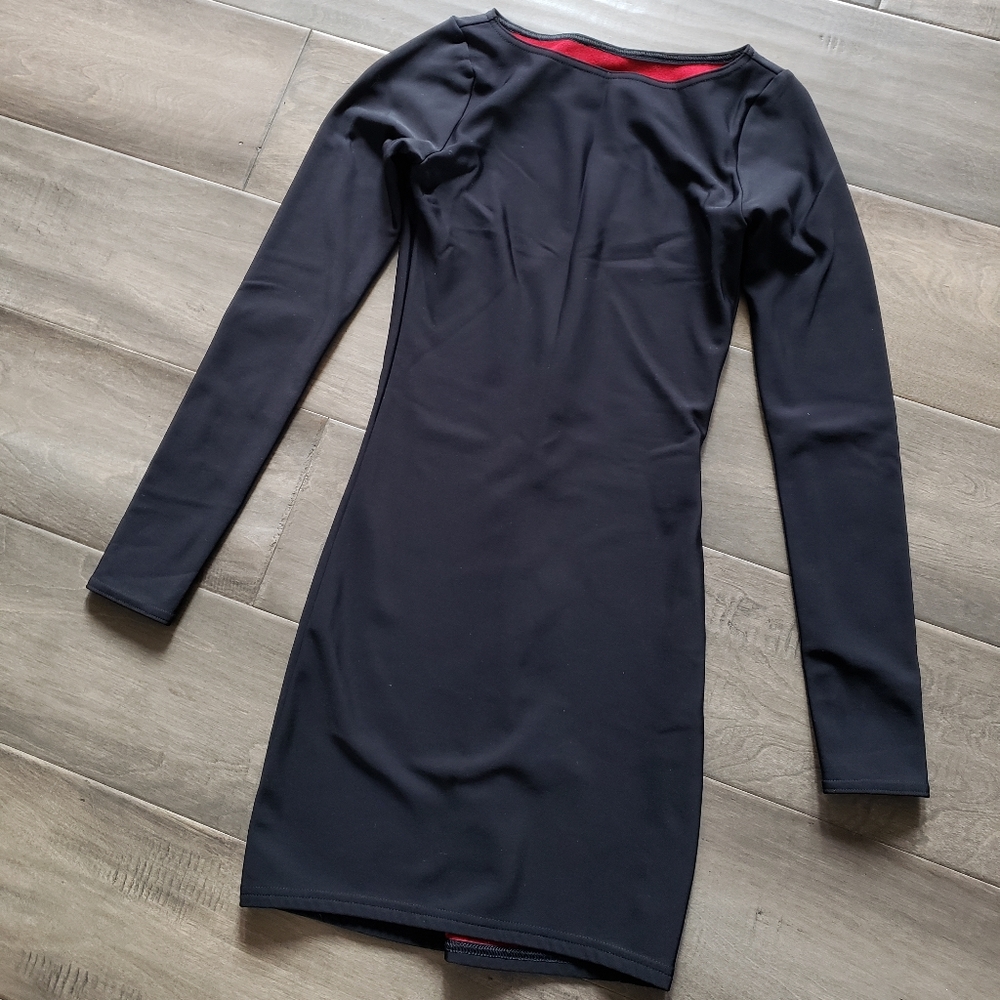 Warm Red Long Sleeve Dress
